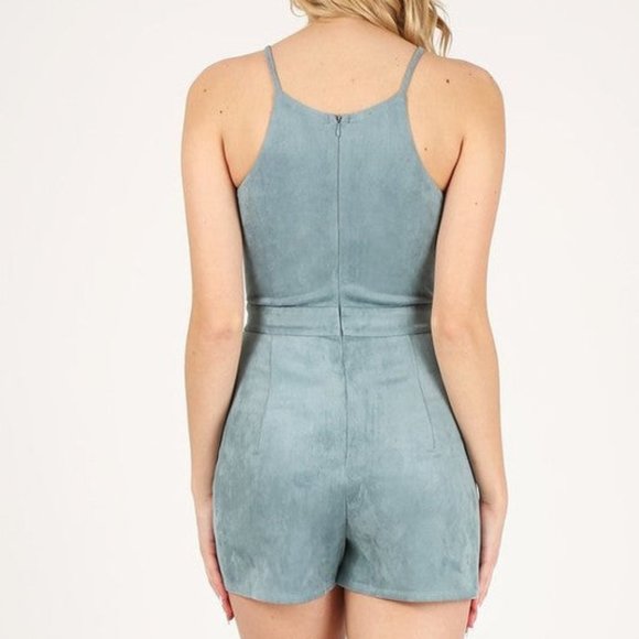 Bluestone Suede Romper - Picture 2 of 3